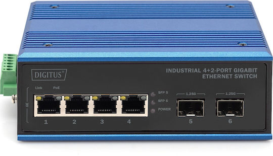 Digitus DN-651148 Unmanaged L2 Switch με 4 Θύρες Gigabit (1Gbps) Ethernet και 2 SFP Θύρες