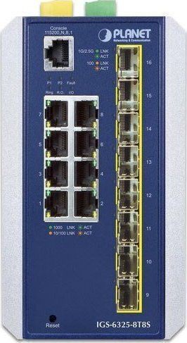 Planet IGS-6325-8T8S Managed L3 Switch with 8 Gigabit (1Gbps) Ethernet Ports and 8 SFP Ports