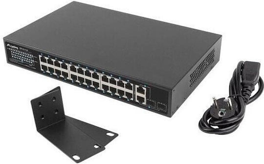 Lanberg RSFE-24P-2C-250 Unmanaged L2 PoE Switch με 24 Θύρες Ethernet