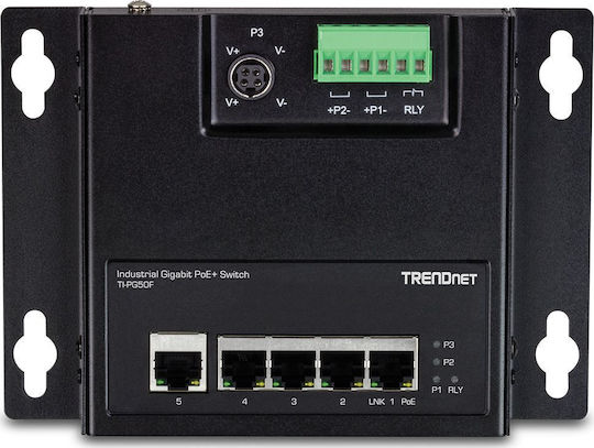 Trendnet TI-PG50F Unmanaged L2 PoE+ Switch with 5 Gigabit (1Gbps) Ethernet Ports