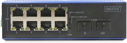 Digitus DN-651151 Unmanaged L2 PoE Switch με 8 Θύρες Gigabit (1Gbps) Ethernet και 2 SFP Θύρες