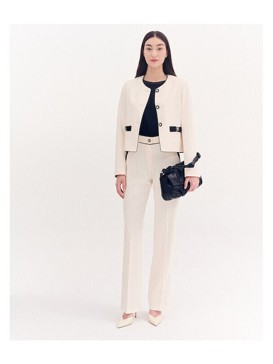 Forel Scurt Blazer pentru femei Sacou Vanilla Forel Scurt Blazer pentru femei Sacou Vanilla