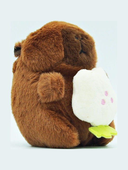 Breloc Toy Plus Capybara Copii 3 Ani și Peste 11cm Lung Maro Crem Floare Abyz