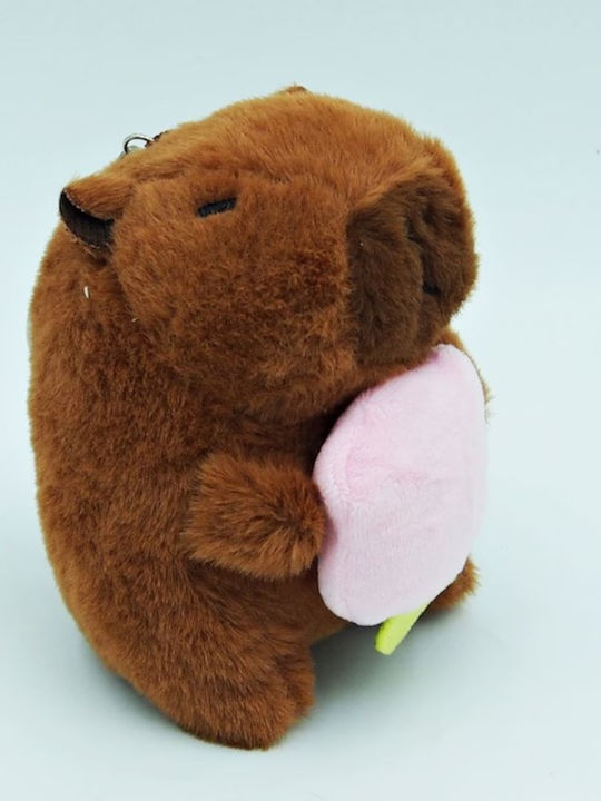 Toy Plus Keychain Type Capybara Children 3+ Years Length 11cm Color Brown Pink Flower Abyz
