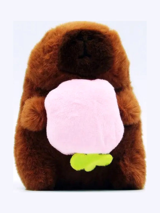 Toy Plus Keychain Type Capybara Children 3+ Years Length 11cm Color Brown Pink Flower Abyz