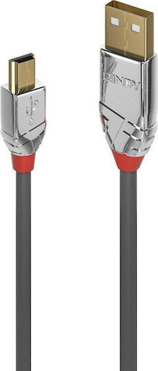 Lindy 0.5m USB 2.0 Cable A-Male to mini B-Male Gray (36630)