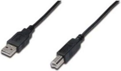 Digitus USB 2.0 Кабел USB-A мъжки - USB-B мъжки Черен 0.5м AK-300105-005-S