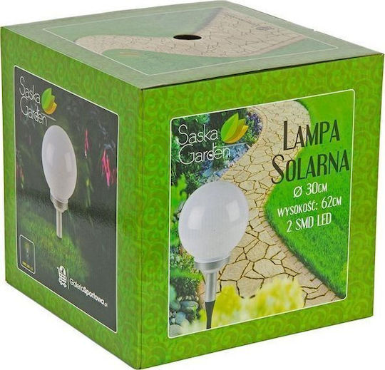 Saska Garden Set of 2 Stake Solar Lights Balls Cold White with Motion Sensor and Photocell