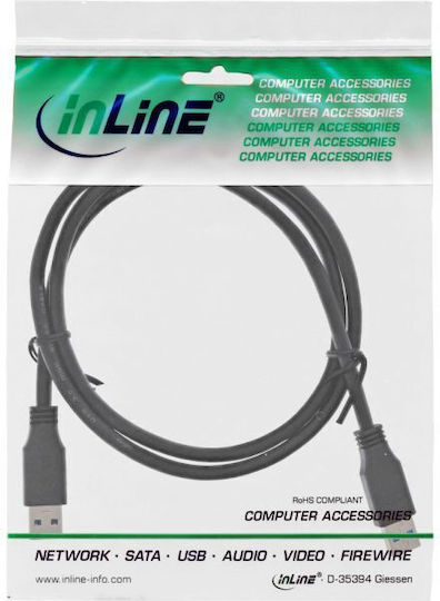 InLine USB 3.0 Cable USB-A male - USB-B male Μαύρο 1m 35210