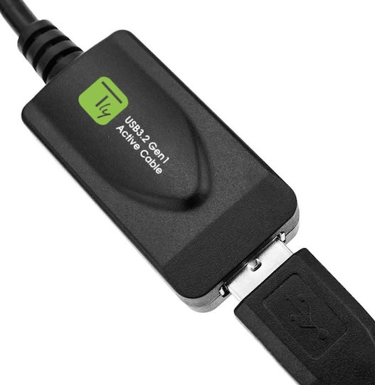 Techly Superspeed+ USB 3.2 5Gbps Активен Усилвател Кабел 5м USB Кабел за Удължаване и Усилване на Сигнала USB-A Extender