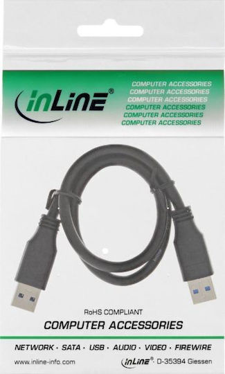 Inline Usb Cable Usb-a Usb-a 0,3 M Black 35203