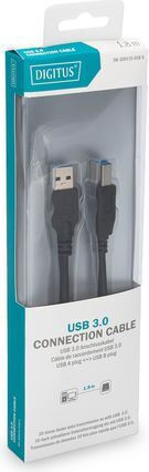 Digitus USB 2.0 Kabel USB-A-Stecker - USB-B-Stecker Schwarz 1.8m DB-300115-018-S