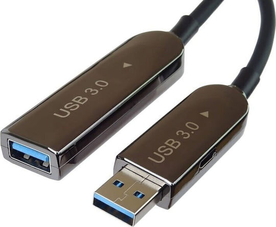 PremiumCord USB 2.0 Cable USB-A male - USB-A female Μαύρο 10m