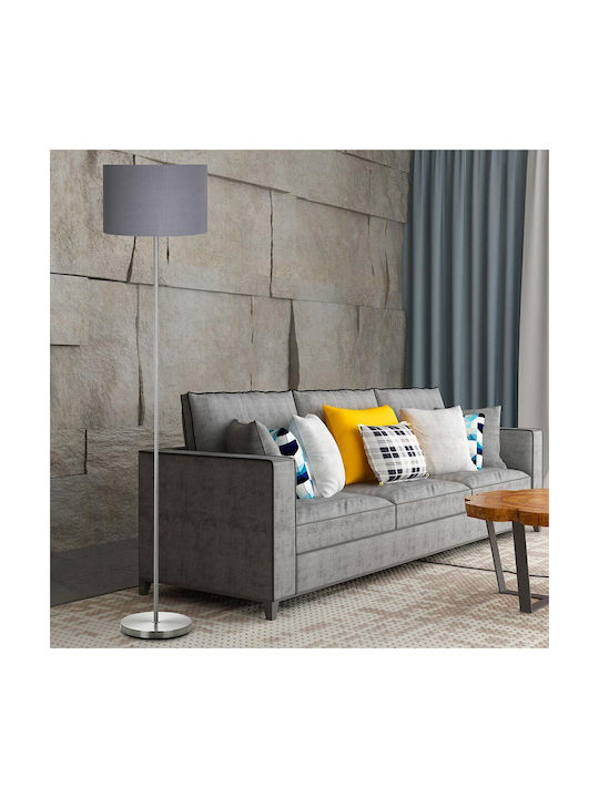 Bakaji Floor Lamp H160xW35cm. with Socket for Bulb E27 Gray