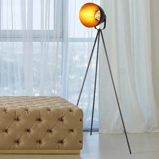 Bakaji Floor Lamp H140xW69cm. with Socket for Bulb E27 Black
