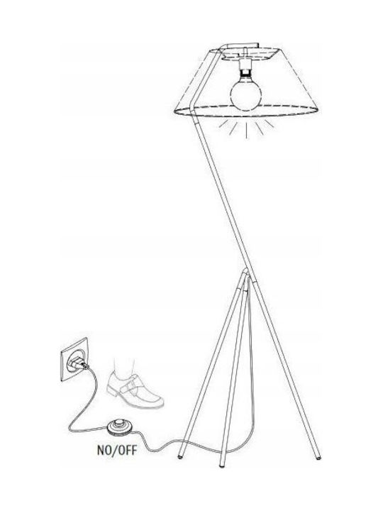 Paulmann Floor Lamp H154cm. with Socket for Bulb E27 Beige