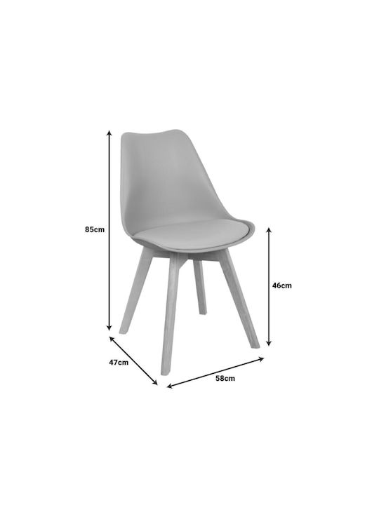 Gaston Dining Room Polypropylene Chair Light Gray 58x47x85cm