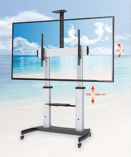 Manhattan Aluminum Heavy-Duty Height-Adjustable Multimedia 461672 TV Mount Floor up to 100" and 100kg