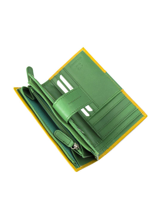 Large Women's Wallet Classic with RFID Yellow / Green