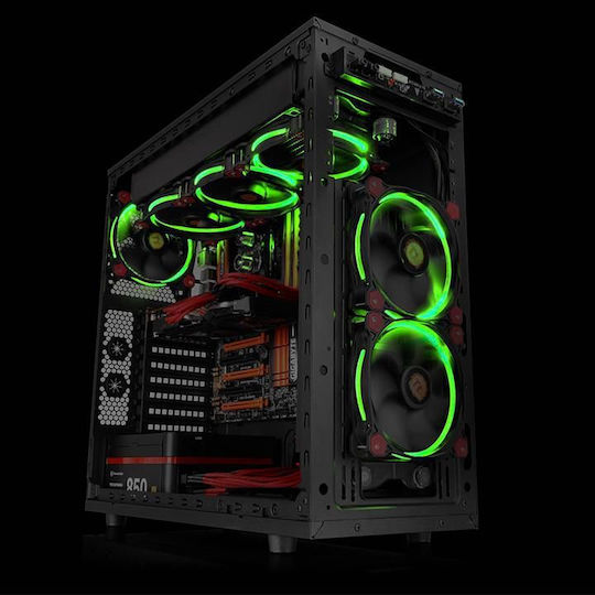 Thermaltake Riing 12 LED 120mm 3-Pin Green Lighting Case Fan Green