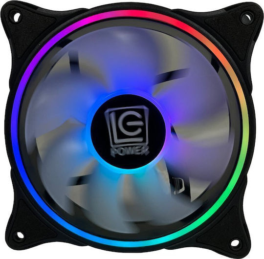 LC-Power LC-CF-120-ARGB-B Case Fan 120mm (1200rpm / 48.9cfm) with ARGB Lighting and 6-Pin Connection