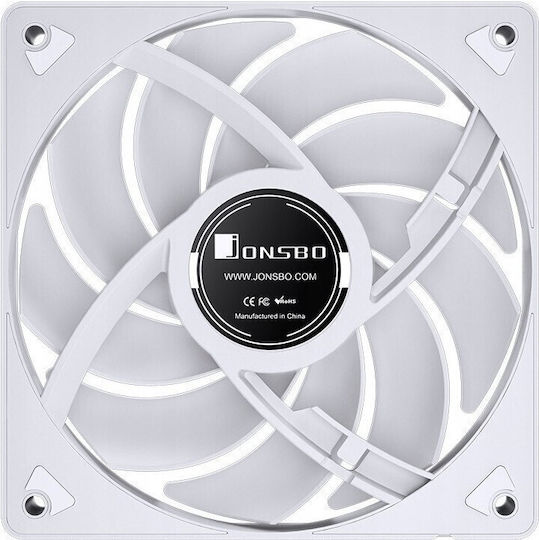 Jonsbo SL-120W Case Fans 120mm (1500rpm) with RGB Lighting and 4-Pin PWM Connection White