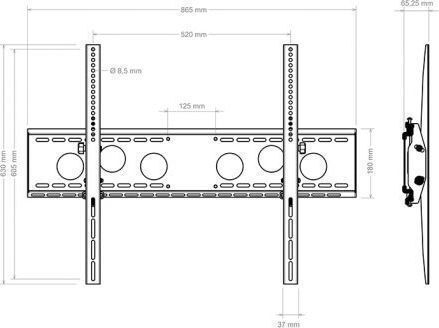 Hagor WH 85 T-HD TV Wall Mount Until 110" and 125kg