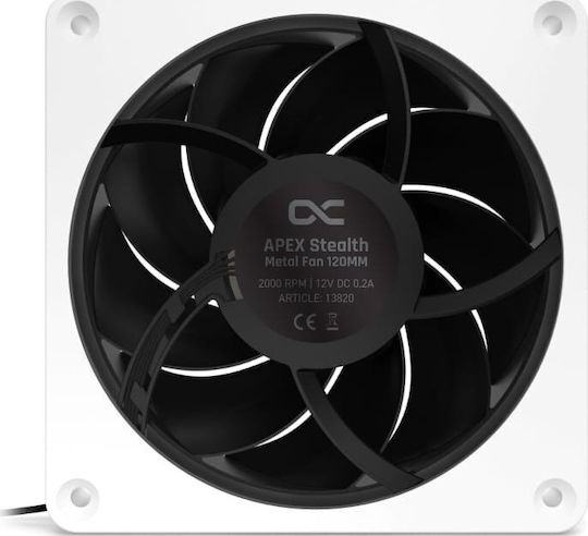 Alphacool Apex Stealth Case Fan 120mm (2000rpm / 76.81cfm) Χωρίς Led Φωτισμό και Σύνδεση 4-Pin PWM Λευκό