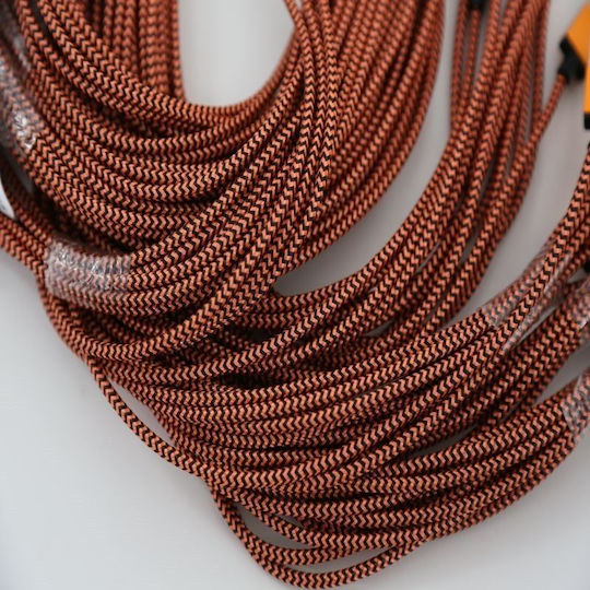 Omega Cordyl Fabric Cable Braided Lightning To USB 2A Polybag OEM 1m Orange