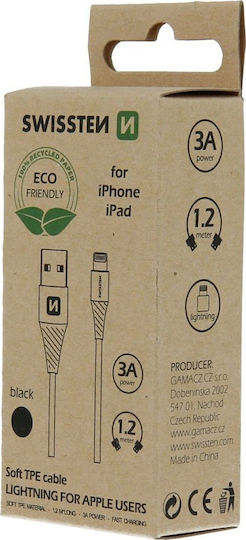 Swissten Eco-Friendly Fast Charge 3A Lightning Data Charging Cable 1.2m