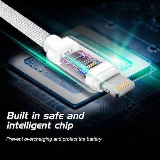 Swissten Geflochten USB-C zu Lightning Kabel Silber 1.2m (71525203)