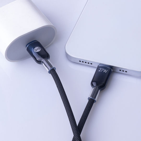 Forever USB-C to Lightning Cable 27W Μαύρο 1m