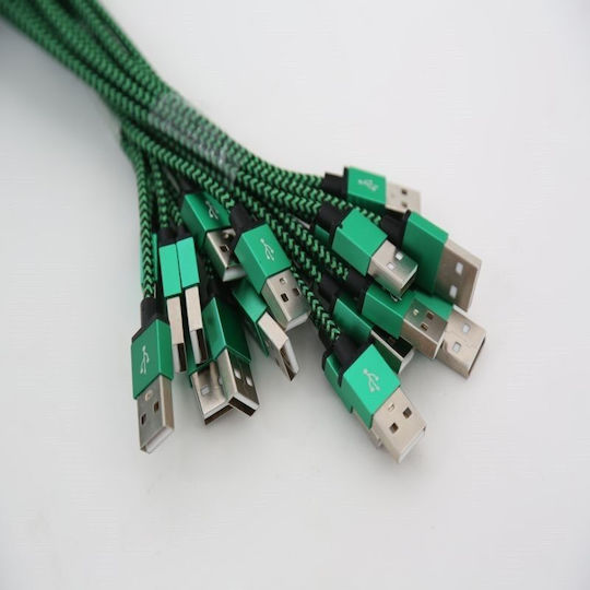 Omega Cordyl Fabric Cable Cable Braided Lightning To Usb 2a Polybag Oem 1m Green 44039