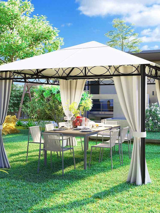 Bakaji Gazebo De Grădină Bej 3x3m