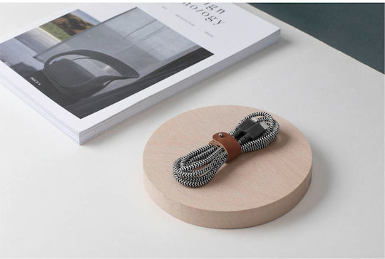 Native Union Belt Плетена USB-C към Lightning кабел Сив 1.2м Zebra (846654029772)