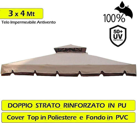 Bakaji Κάλυμμα για Κιόσκι Εκρού 3x4m