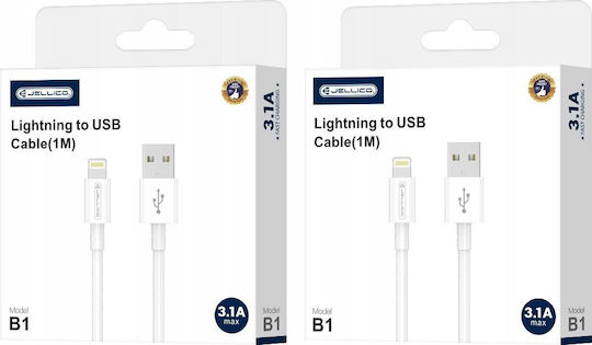 Jellico USB-A la Cablu Lightning Alb 1m