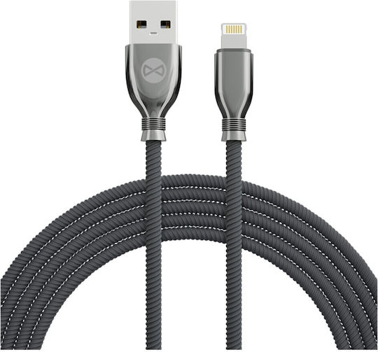Forever Плетена USB-A към Lightning кабел Черен 1м (GSM097154)
