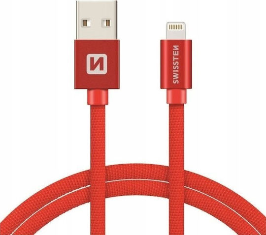 Swissten Braided USB-A to Lightning Cable Silver 2m