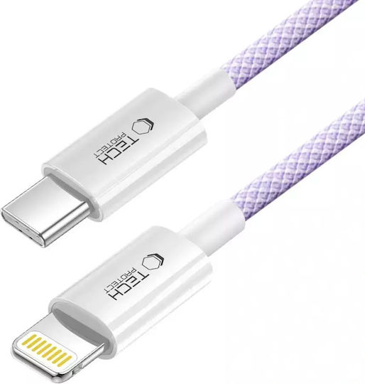 Tech-Protect Ultraboost Редовна USB-C към Lightning кабел 27W Лилав 2м