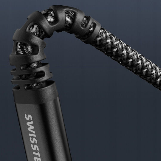 Swissten Braided USB-A to Lightning Cable Μαύρο 1.5m (71543010)