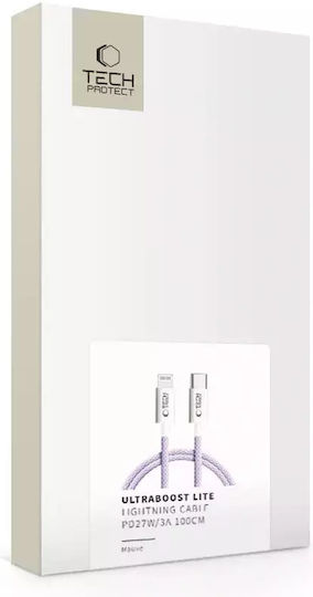 Tech-Protect Ultraboost USB-A to Lightning Cable 27W Purple 1m
