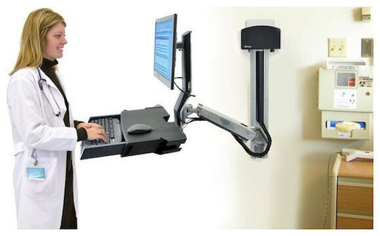 Ergotron StyleView Sit-Stand Combo Arm with Worksurface Suport Monitor până la 24" cu Braț
