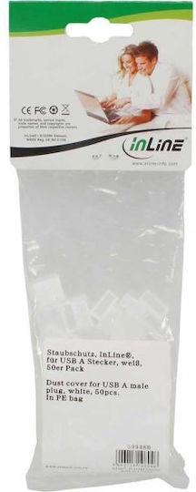 Inline Computer Accessory Dust Cover Usb Type A Male White 50 Pcs 59948b