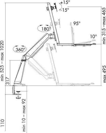 LogiLink Suport Birou Monitor până la 32" cu Braț (BP0040)