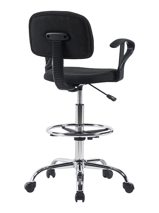 Office Desk Stool with Backrest Icina 1 Black 58x54x102cm