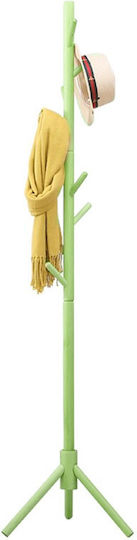 Bakaji Wooden Coat Rack Green 41x41x176cm