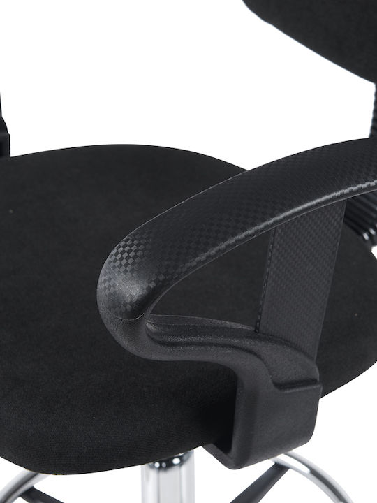 Office Desk Stool with Backrest Icina 1 Black 58x54x102cm