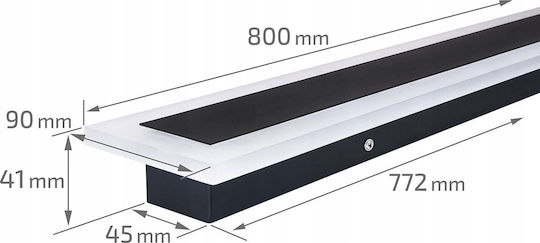Lvt Επιτοίχιο Ηλιακό Φωτιστικό 38W 1900lm με Φυσικό Λευκό Φως 4500K IP65