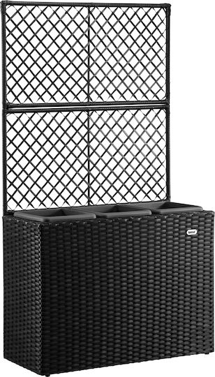 Bakaji Ζαρντινιέρα Πλαστική Μαύρη 82x33.6x59.5εκ.